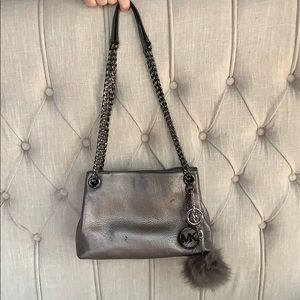 Michael Kors Gunmetal Crossbody with Keychain